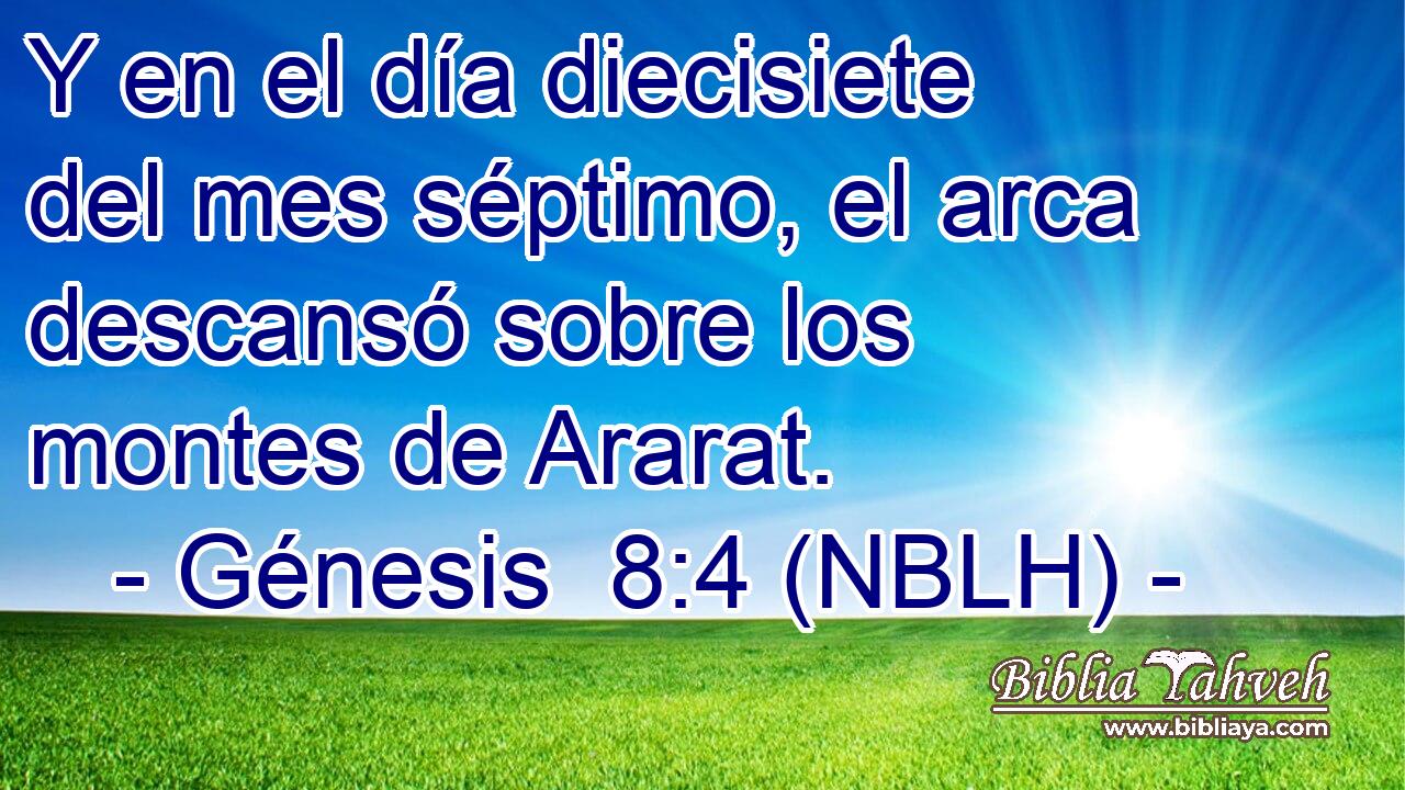  Y en el día diecisiete del mes séptimo, el arca descansó sobre los montes de Ararat. 