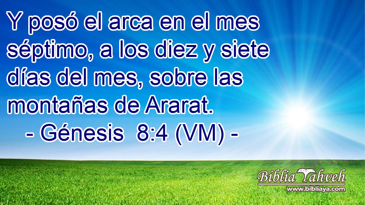  Y posó el arca en el mes séptimo, a los diez y siete días del mes, sobre las montañas de Ararat. 