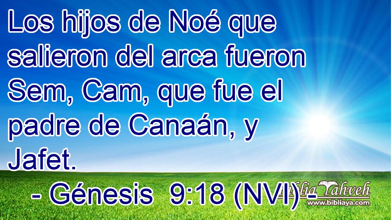  Los hijos de Noé que salieron del arca fueron Sem, Cam, que fue el padre de Canaán, y Jafet. 