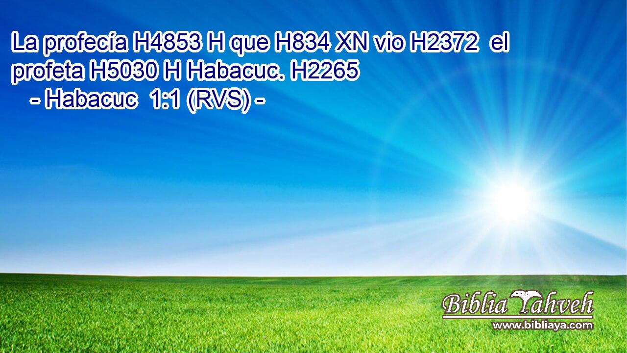 La profecía H4853 H que H834 XN vio H2372  el profeta H5030 H Habacuc. H2265  