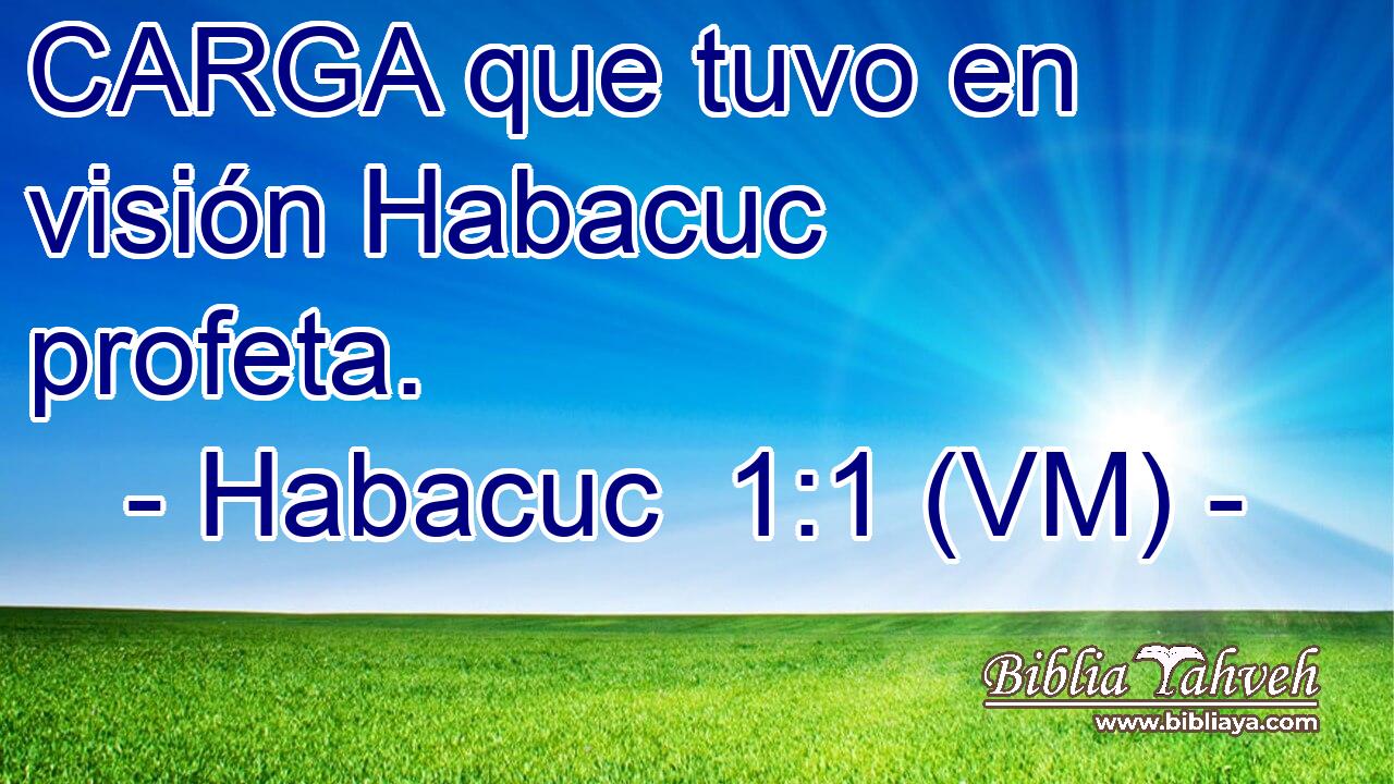  CARGA que tuvo en visión Habacuc profeta. 
