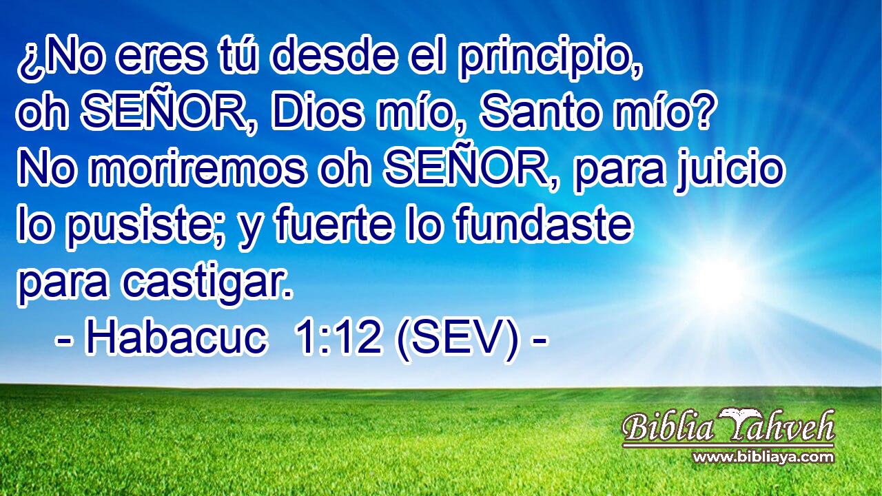 ¿No eres tú desde el principio, oh SEÑOR, Dios mío, Santo mío? No moriremos oh SEÑOR, para juicio lo pusiste; y fuerte lo fundaste para castigar.