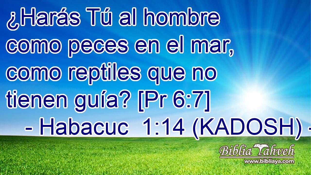  ¿Harás Tú al hombre como peces en el mar, como reptiles que no tienen guía? [Pr 6:7] 