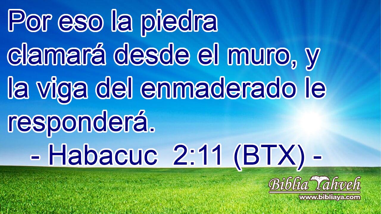 Por eso la piedra clamará desde el muro, y la viga del enmaderado le responderá.