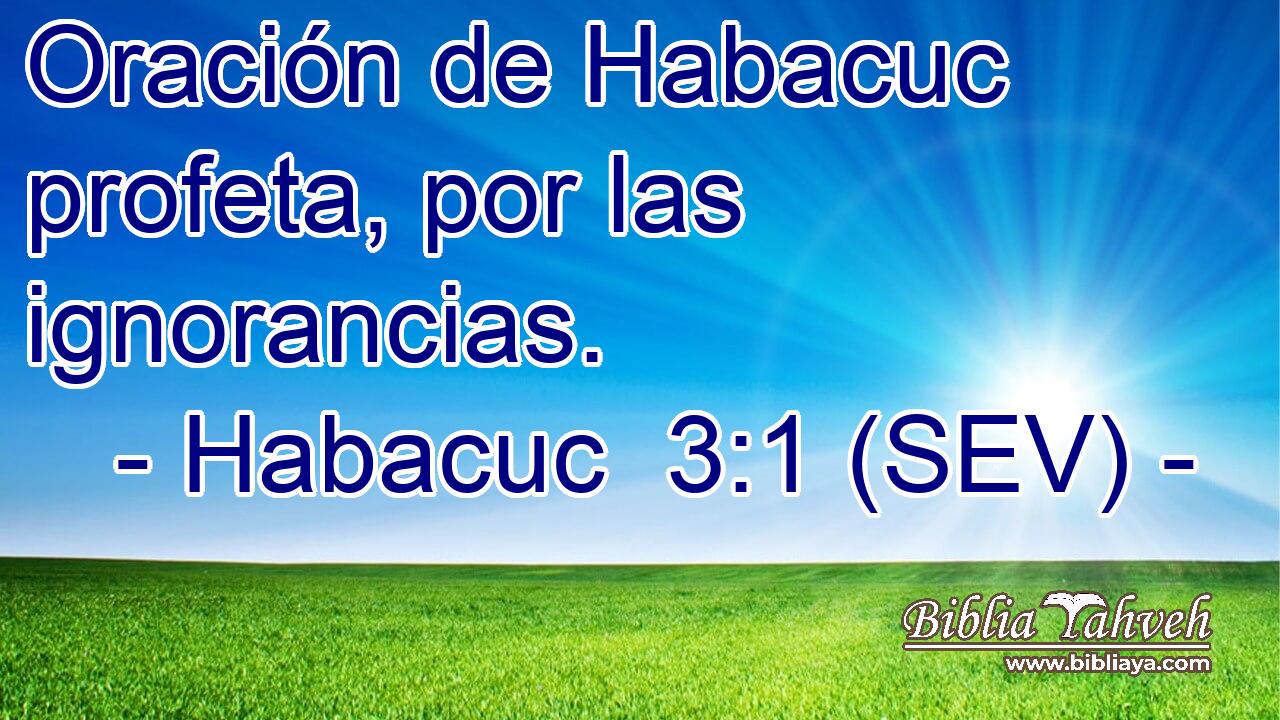 Oración de Habacuc profeta, por las ignorancias.