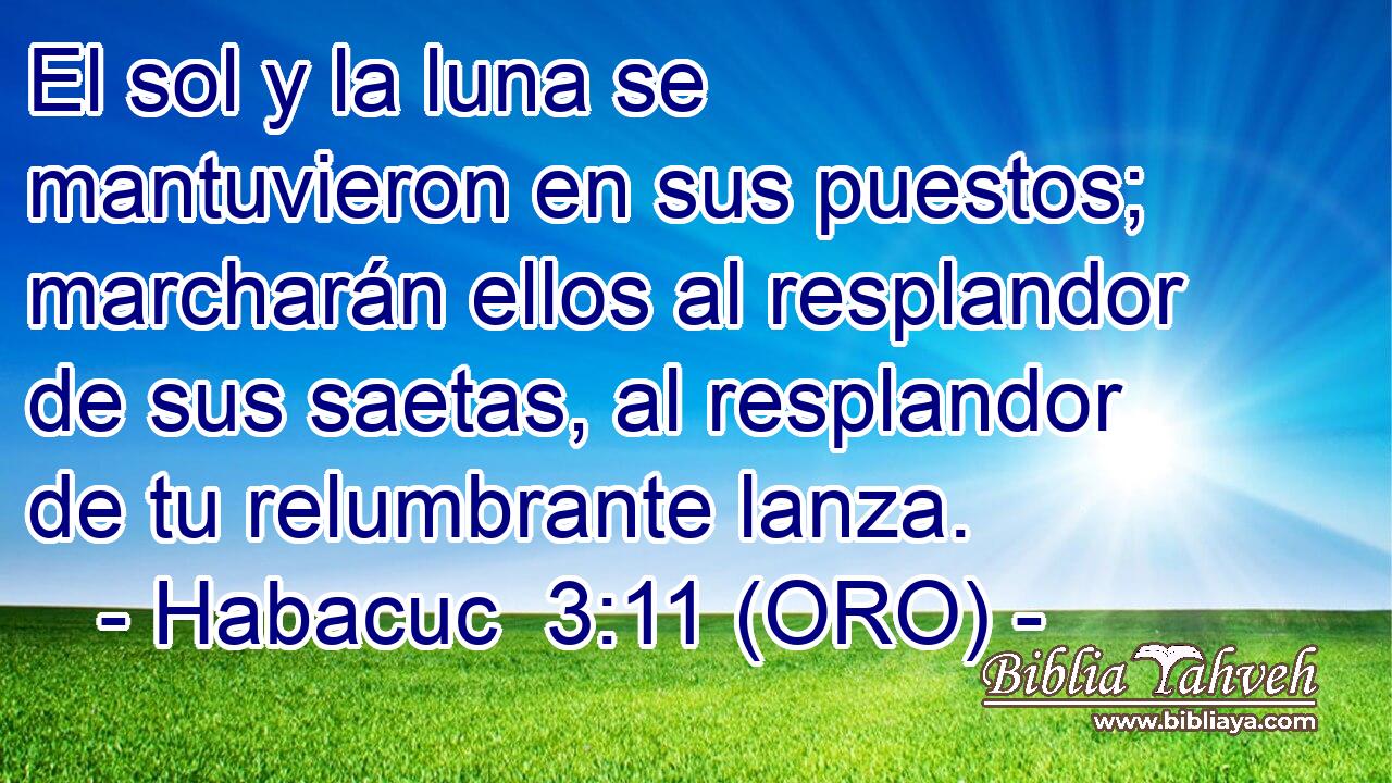 El sol y la luna se mantuvieron en sus puestos; marcharán ellos al resplandor de sus saetas, al resplandor de tu relumbrante lanza. 