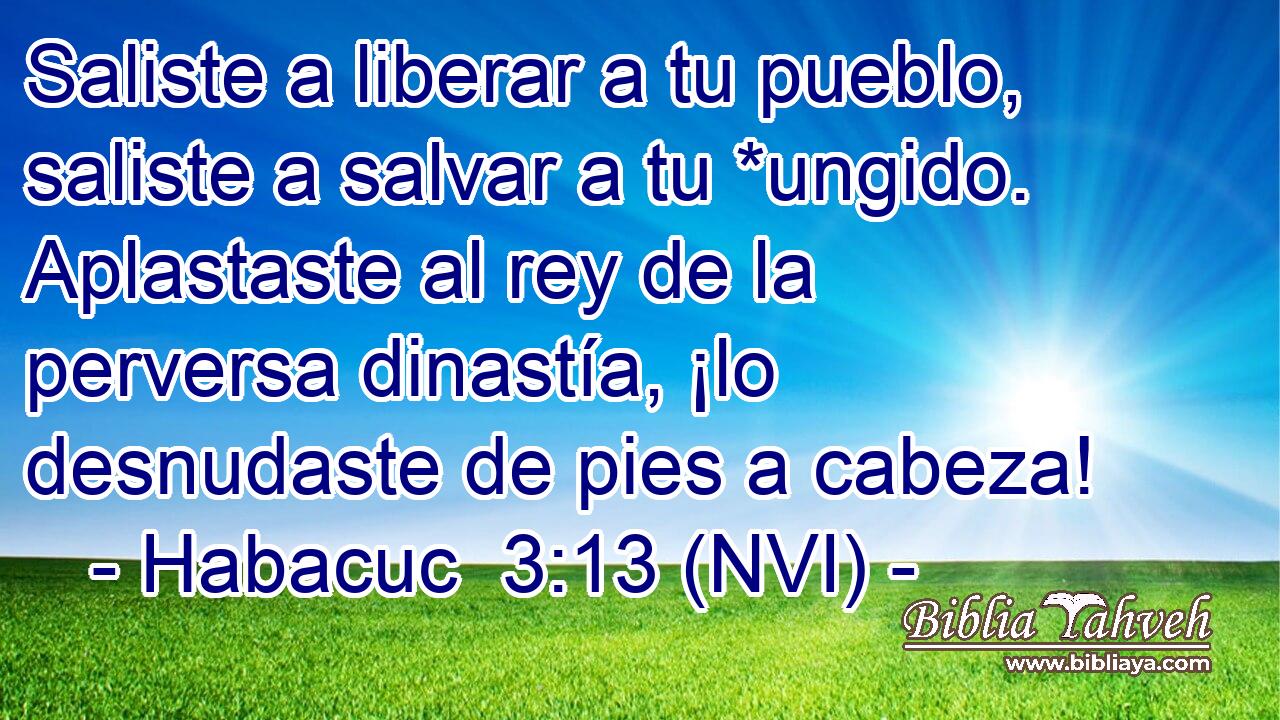  Saliste a liberar a tu pueblo, saliste a salvar a tu *ungido. Aplastaste al rey de la perversa dinastía, ¡lo desnudaste de pies a cabeza! 