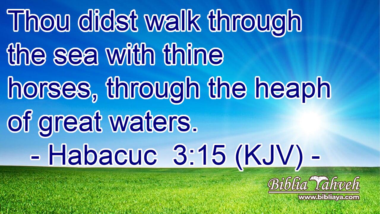 Thou didst walk through the sea with thine horses, through the heaph of great waters.