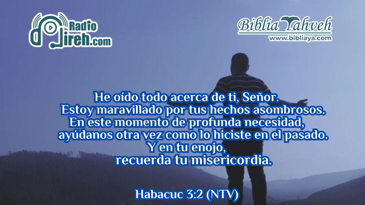 «He oído todo acerca de ti, SEÑOR. Estoy maravillado por tus hechos asombrosos. En este momento de profunda necesidad, ayúdanos otra vez como lo hiciste en el pasado. Y en tu enojo, recuerda tu misericordia.