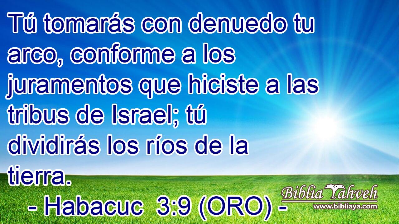  Tú tomarás con denuedo tu arco, conforme a los juramentos que hiciste a las tribus de Israel; tú dividirás los ríos de la tierra. 