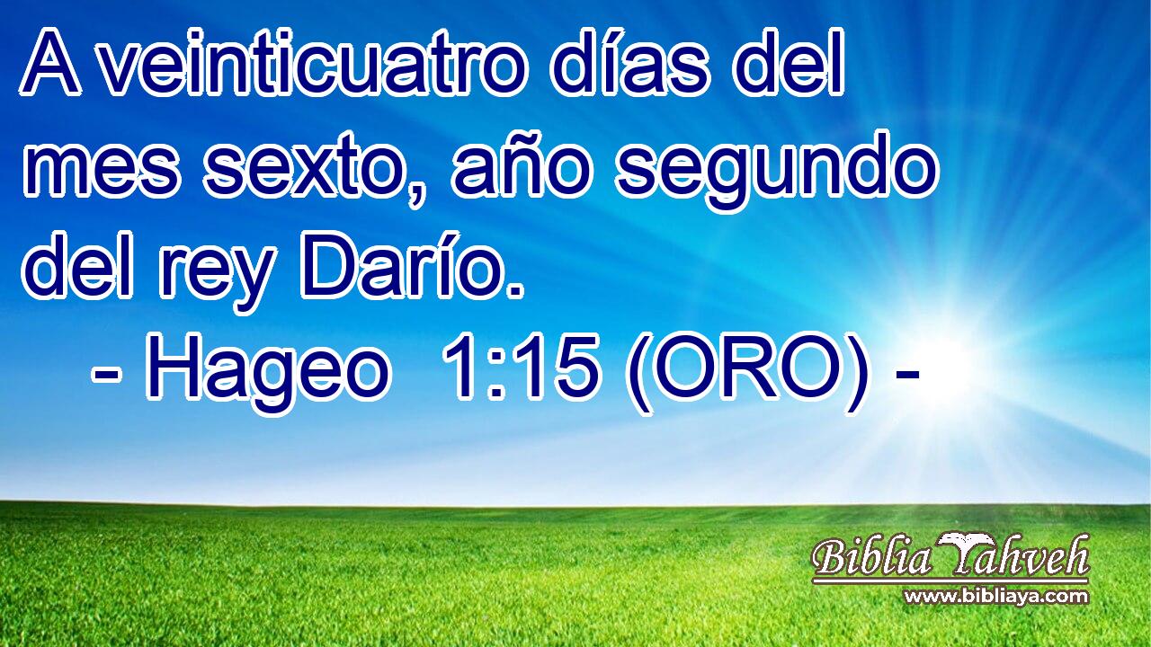  A veinticuatro días del mes sexto, año segundo del rey Darío. 