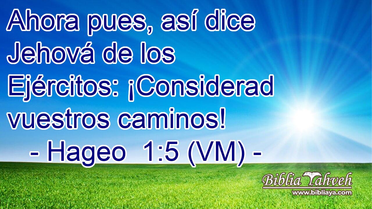  Ahora pues, así dice Jehová de los Ejércitos: ¡Considerad vuestros caminos! 