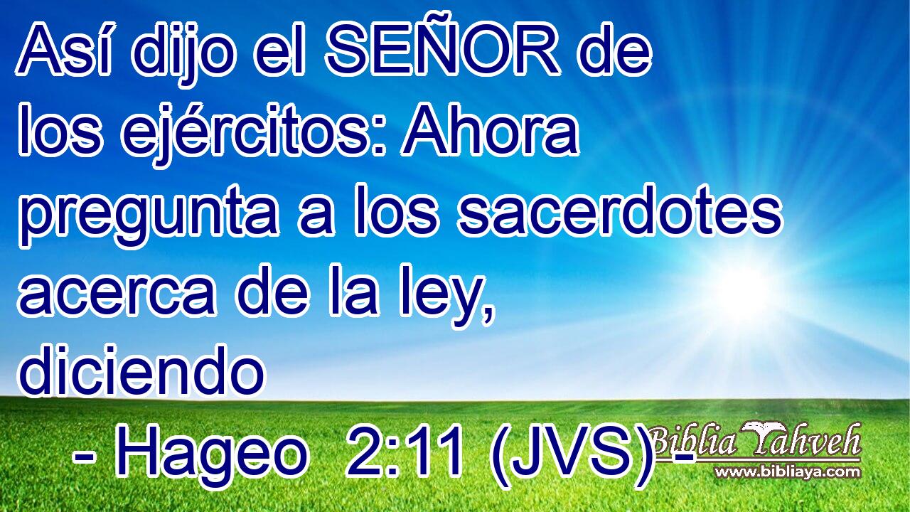 Así dijo el SEÑOR de los ejércitos: Ahora pregunta a los sacerdotes acerca de la ley, diciendo