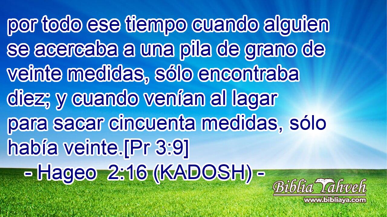  por todo ese tiempo cuando alguien se acercaba a una pila de grano de veinte medidas, sólo encontraba diez; y cuando venían al lagar para sacar cincuenta medidas, sólo había veinte.[Pr 3:9] 