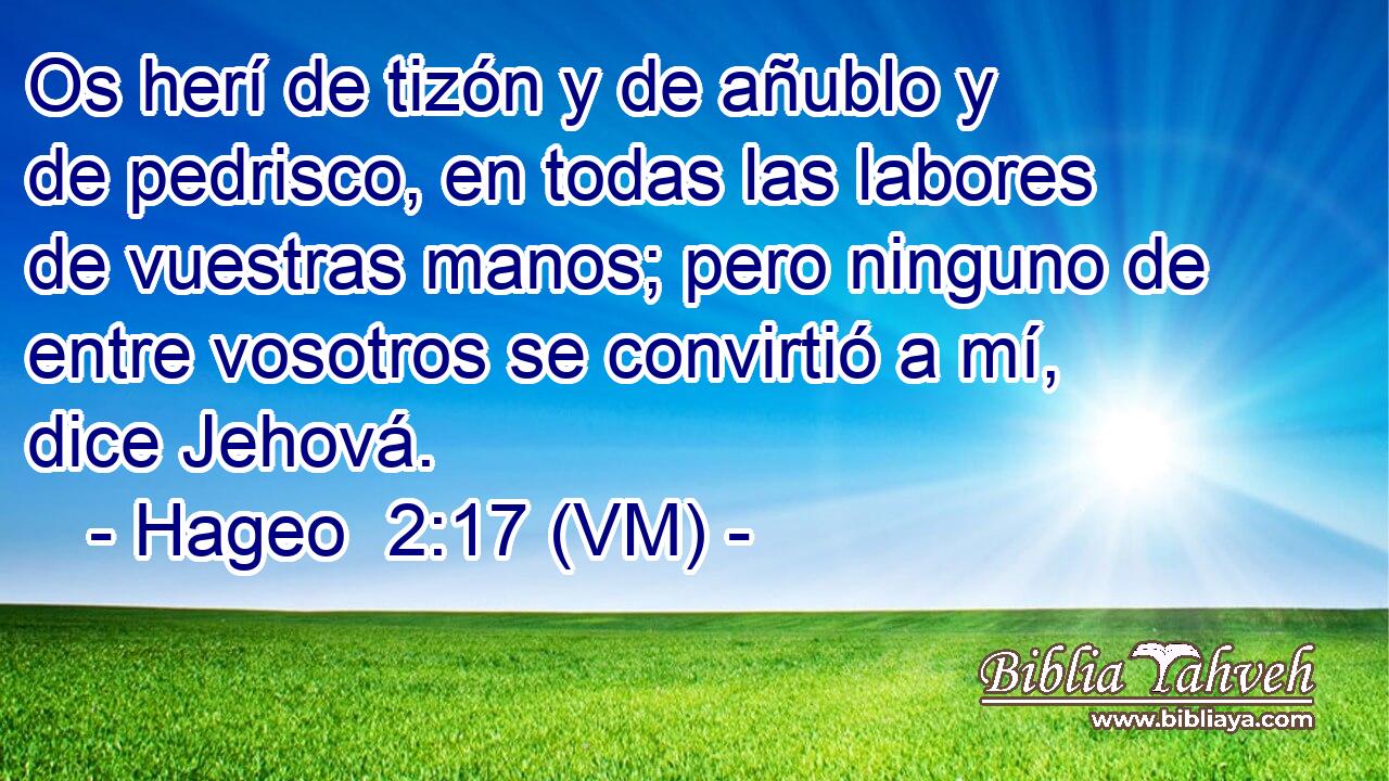  Os herí de tizón y de añublo y de pedrisco, en todas las labores de vuestras manos; pero ninguno de entre vosotros se convirtió a mí, dice Jehová. 