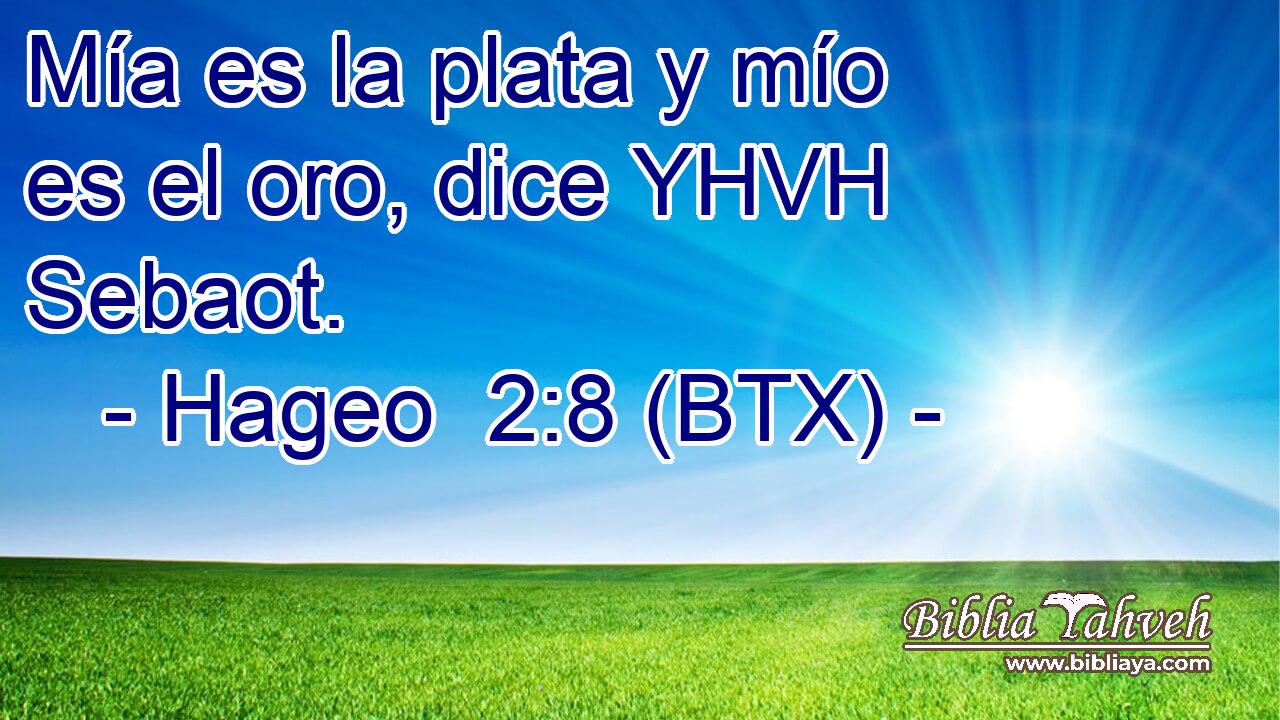 Mía es la plata y mío es el oro, dice YHVH Sebaot.