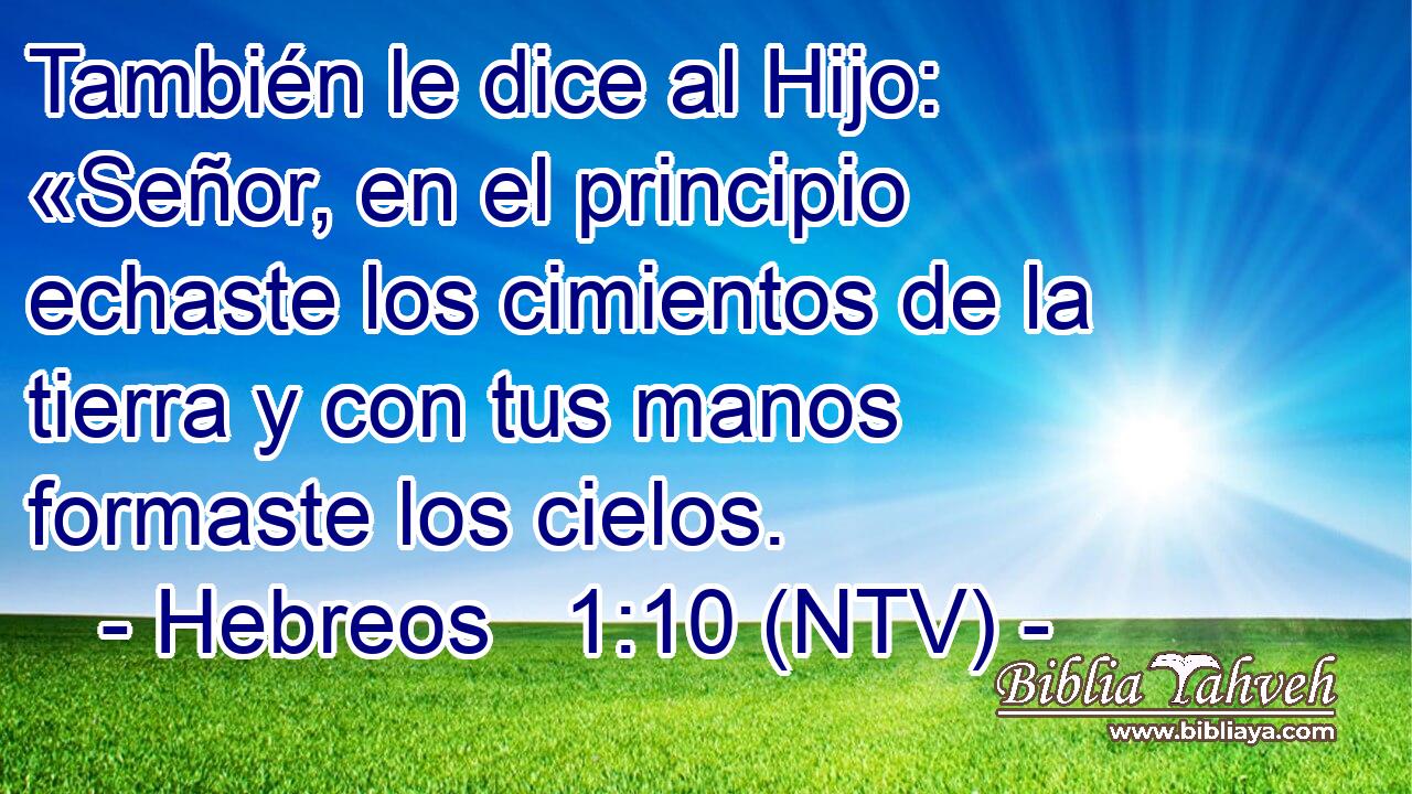 También le dice al Hijo: «Señor, en el principio echaste los cimientos de la tierra y con tus manos formaste los cielos.