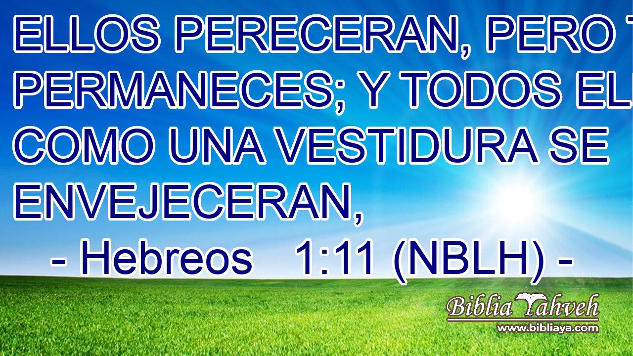  ELLOS PERECERAN, PERO TU PERMANECES; Y TODOS ELLOS COMO UNA VESTIDURA SE ENVEJECERAN, 