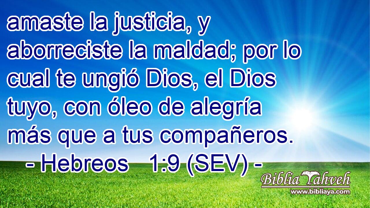 amaste la justicia, y aborreciste la maldad; por lo cual te ungió Dios, el Dios tuyo, con óleo de alegría más que a tus compañeros.