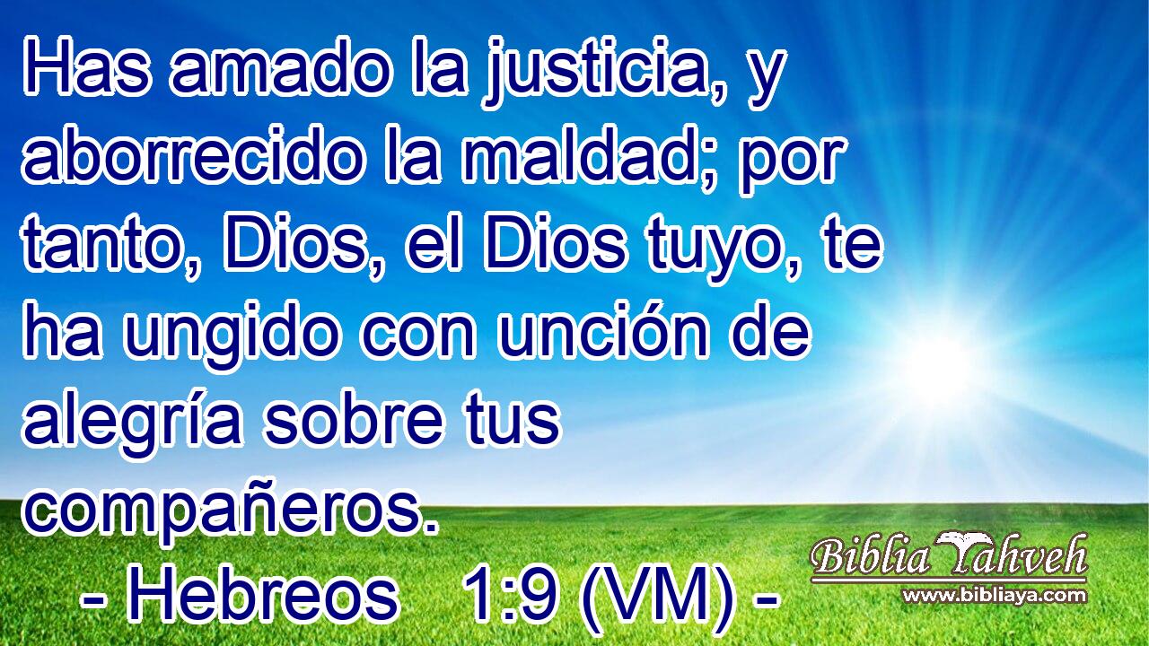  Has amado la justicia, y aborrecido la maldad; por tanto, Dios, el Dios tuyo, te ha ungido con unción de alegría sobre tus compañeros. 