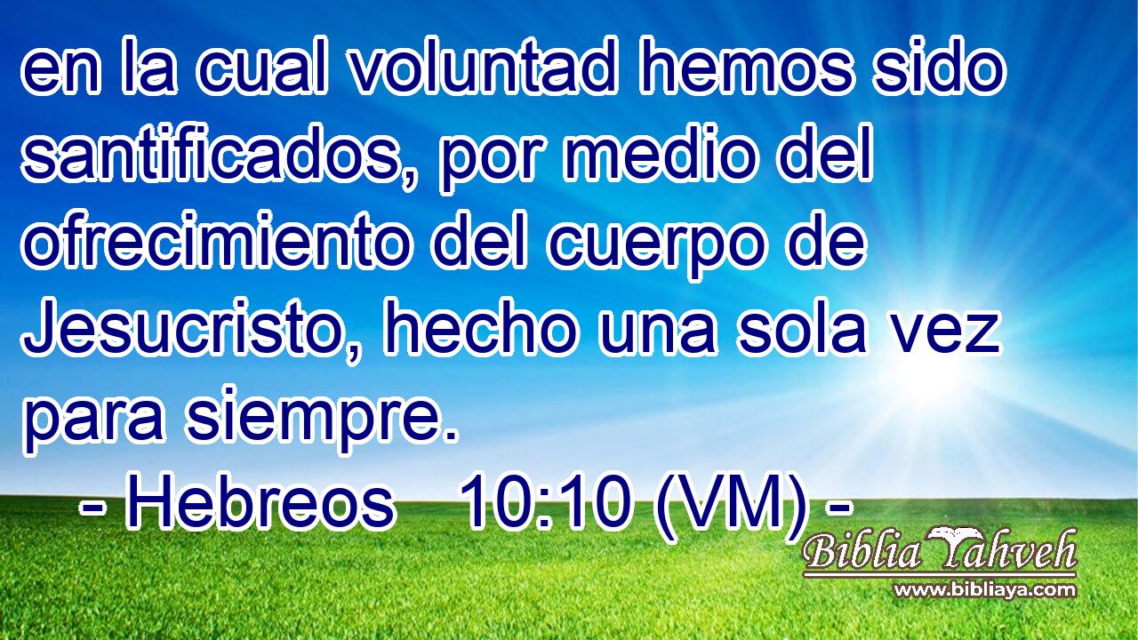  en la cual voluntad hemos sido santificados, por medio del ofrecimiento del cuerpo de Jesucristo, hecho una sola vez para siempre. 