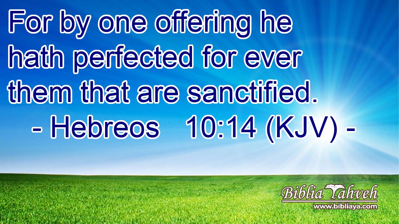 For by one offering he hath perfected for ever them that are sanctified.
