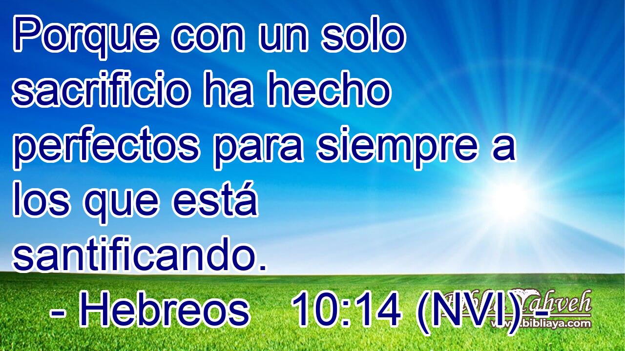  Porque con un solo sacrificio ha hecho perfectos para siempre a los que está santificando. 