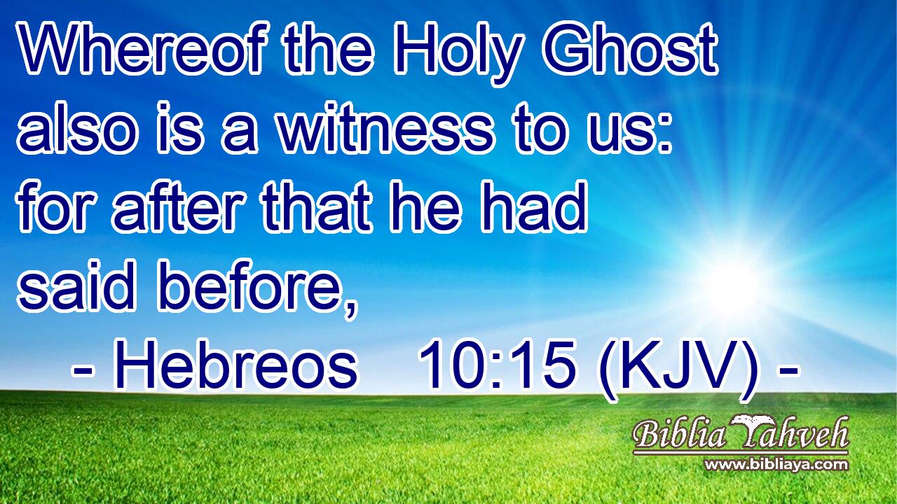 Whereof the Holy Ghost also is a witness to us: for after that he had said before,