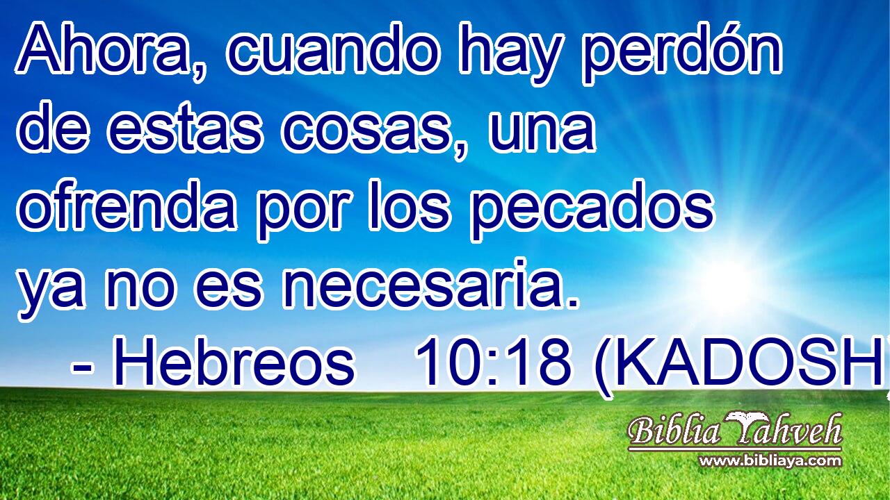  Ahora, cuando hay perdón de estas cosas, una ofrenda por los pecados ya no es necesaria. 