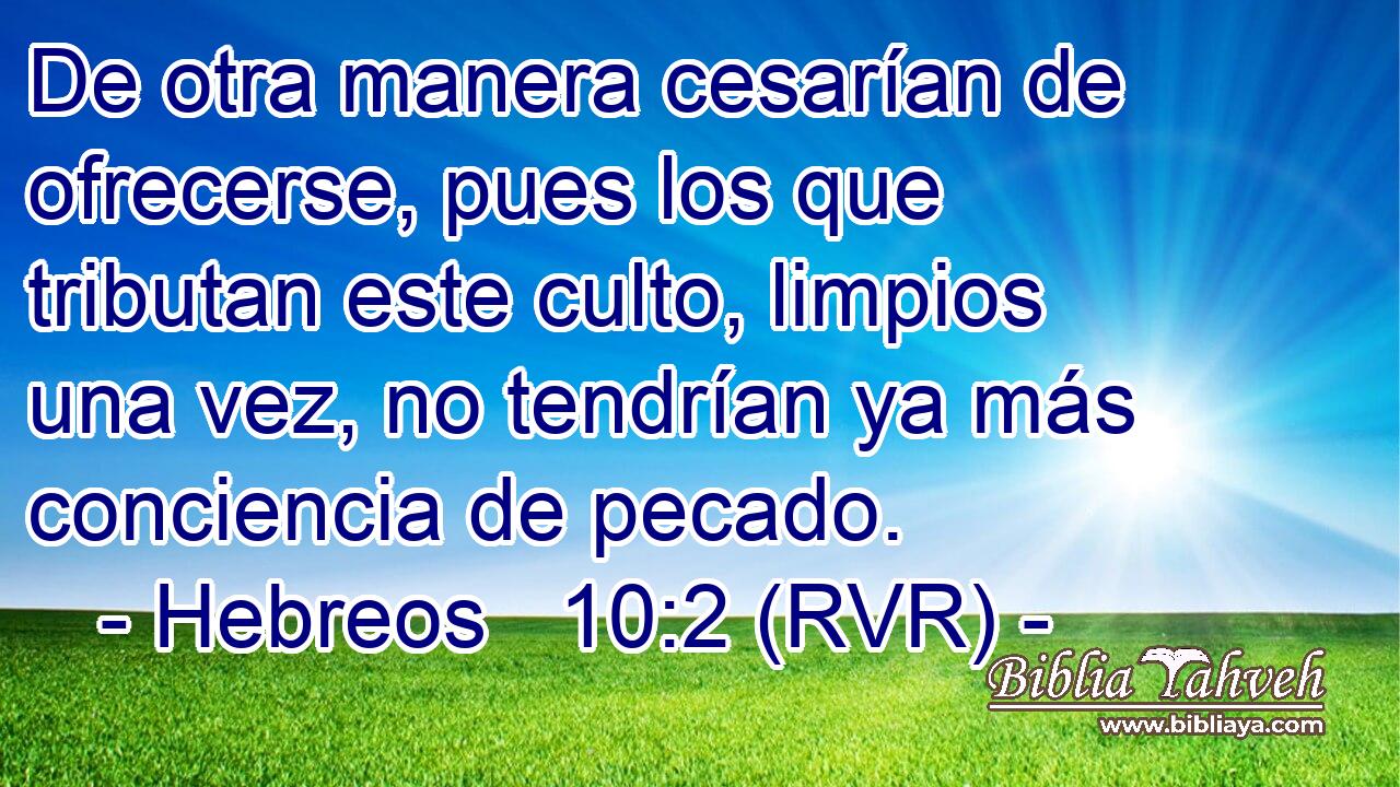 De otra manera cesarían de ofrecerse, pues los que tributan este culto, limpios una vez, no tendrían ya más conciencia de pecado.