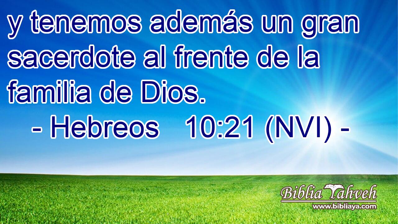  y tenemos además un gran sacerdote al frente de la familia de Dios. 