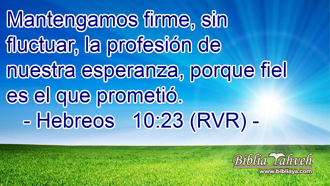 Mantengamos firme, sin fluctuar, la profesión de nuestra esperanza, porque fiel es el que prometió.