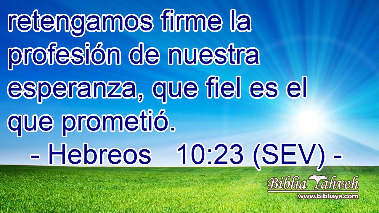 retengamos firme la profesión de nuestra esperanza, que fiel es el que prometió.