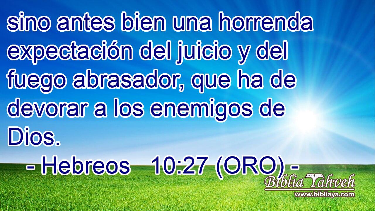  sino antes bien una horrenda expectación del juicio y del fuego abrasador, que ha de devorar a los enemigos de Dios. 