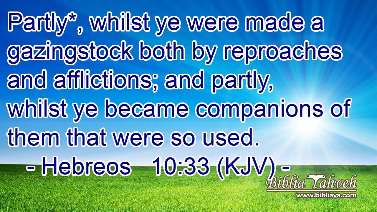 Partly*, whilst ye were made a gazingstock both by reproaches and afflictions; and partly, whilst ye became companions of them that were so used.