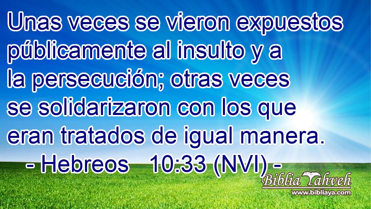  Unas veces se vieron expuestos públicamente al insulto y a la persecución; otras veces se solidarizaron con los que eran tratados de igual manera. 