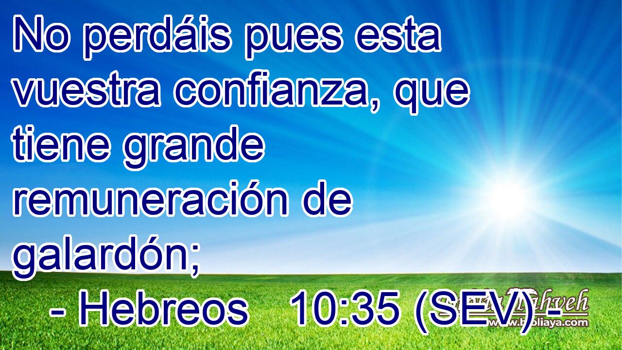 No perdáis pues esta vuestra confianza, que tiene grande remuneración de galardón;