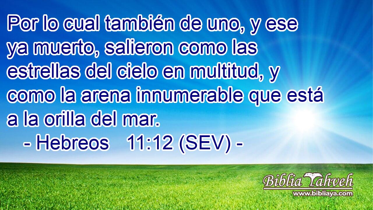 Por lo cual también de uno, y ese ya muerto, salieron como las estrellas del cielo en multitud, y como la arena innumerable que está a la orilla del mar.