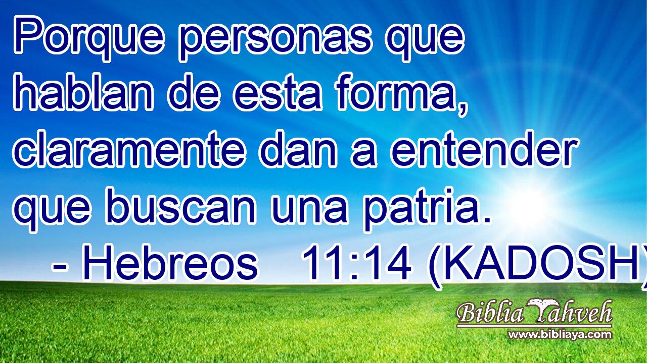 Porque personas que hablan de esta forma, claramente dan a entender que buscan una patria. 