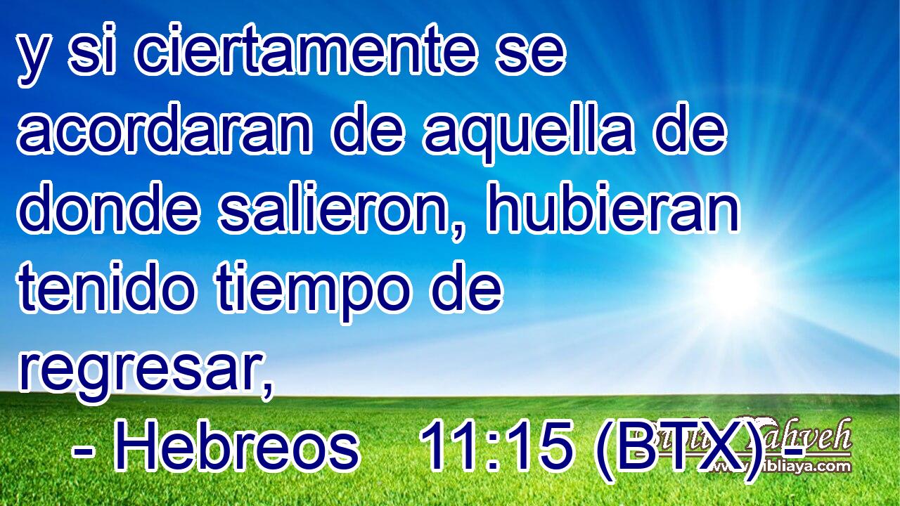 y si ciertamente se acordaran de aquella de donde salieron, hubieran tenido tiempo de regresar,