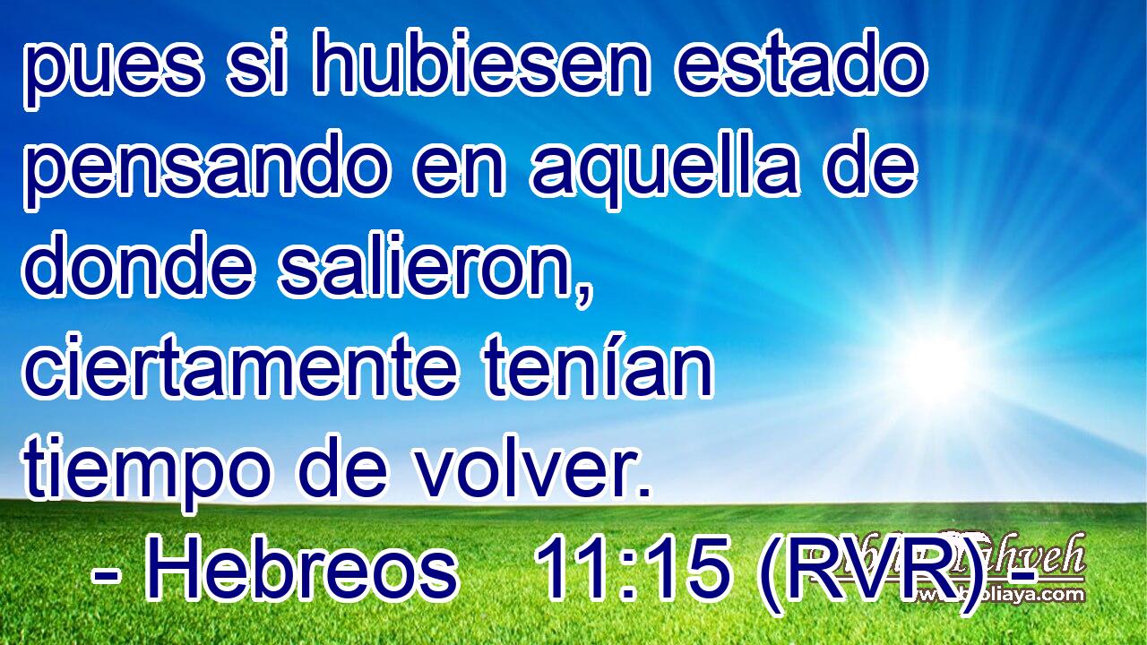 pues si hubiesen estado pensando en aquella de donde salieron, ciertamente tenían tiempo de volver.