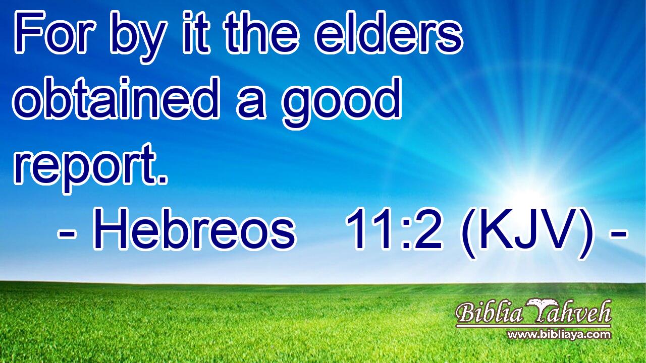 For by it the elders obtained a good report.