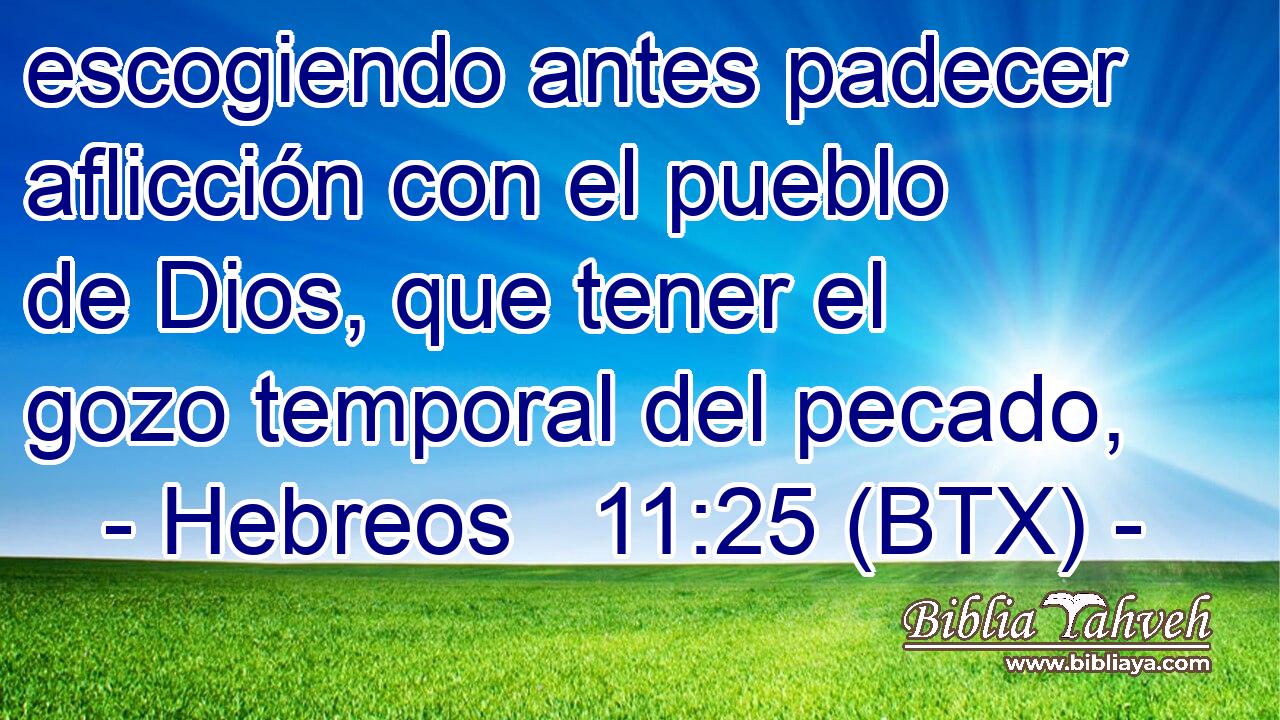 escogiendo antes padecer aflicción con el pueblo de Dios, que tener el gozo temporal del pecado,
