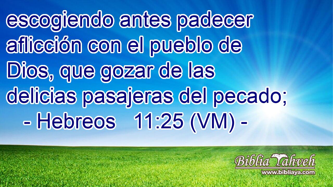  escogiendo antes padecer aflicción con el pueblo de Dios, que gozar de las delicias pasajeras del pecado; 