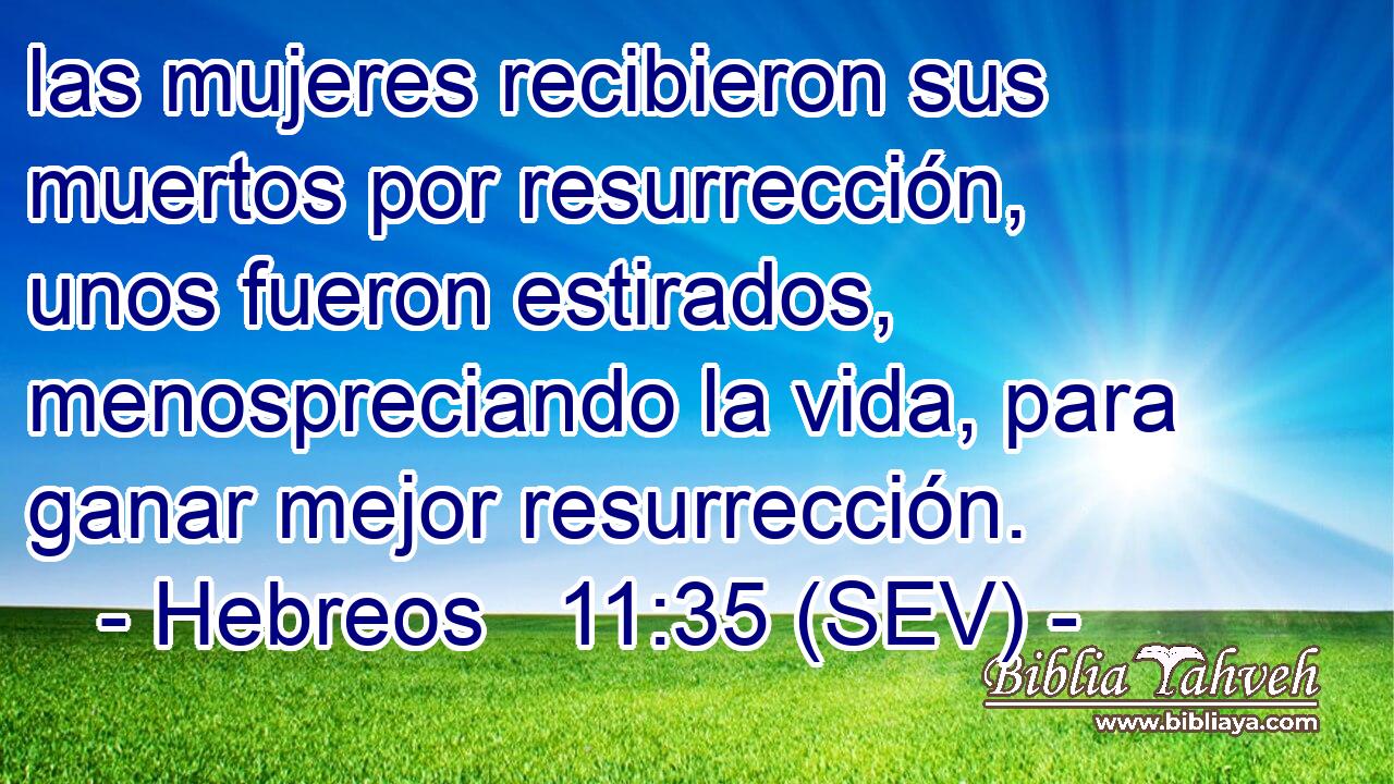 las mujeres recibieron sus muertos por resurrección, unos fueron estirados, menospreciando la vida, para ganar mejor resurrección.