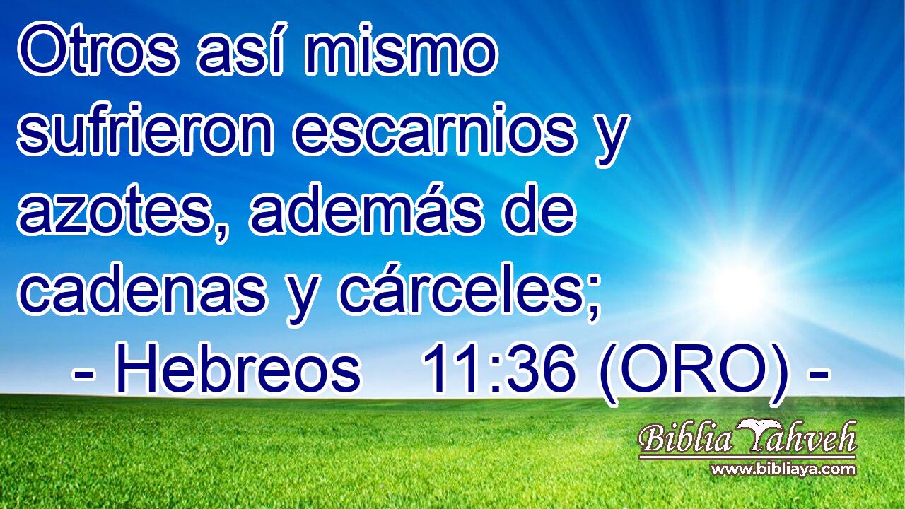  Otros así mismo sufrieron escarnios y azotes, además de cadenas y cárceles; 