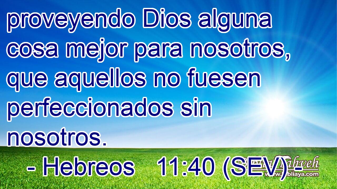 proveyendo Dios alguna cosa mejor para nosotros, que aquellos no fuesen perfeccionados sin nosotros.