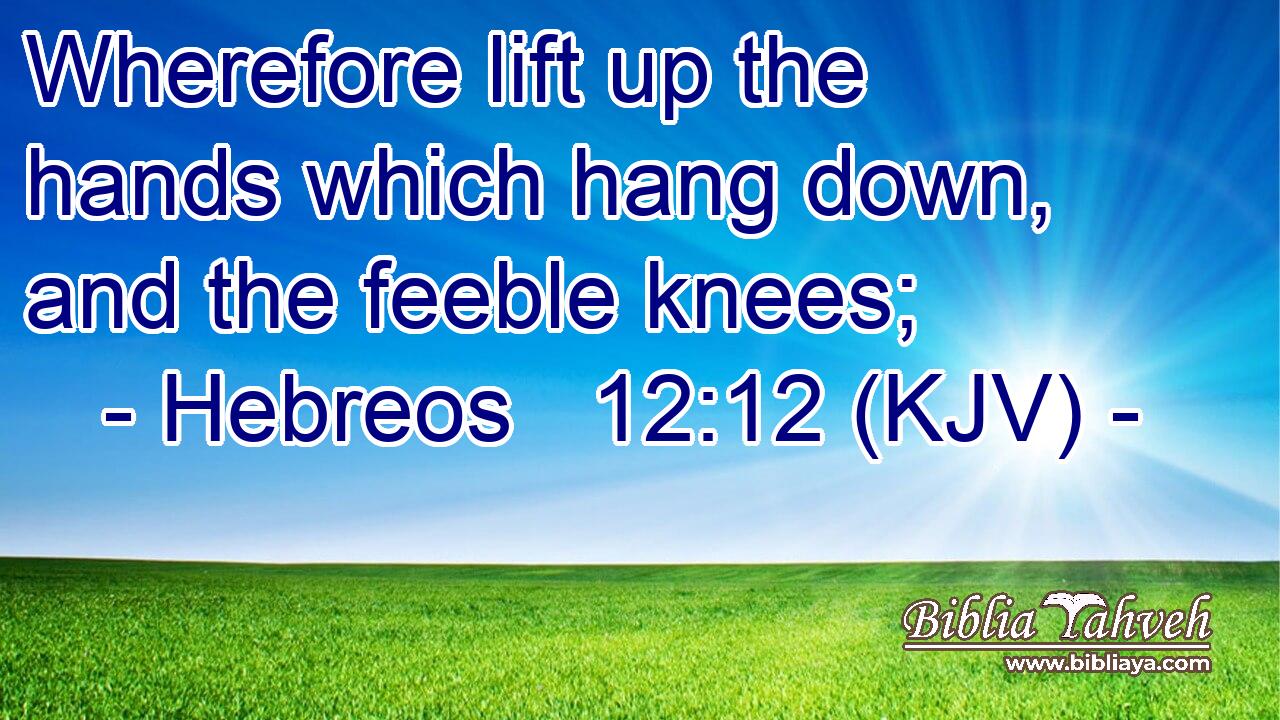Wherefore lift up the hands which hang down, and the feeble knees;