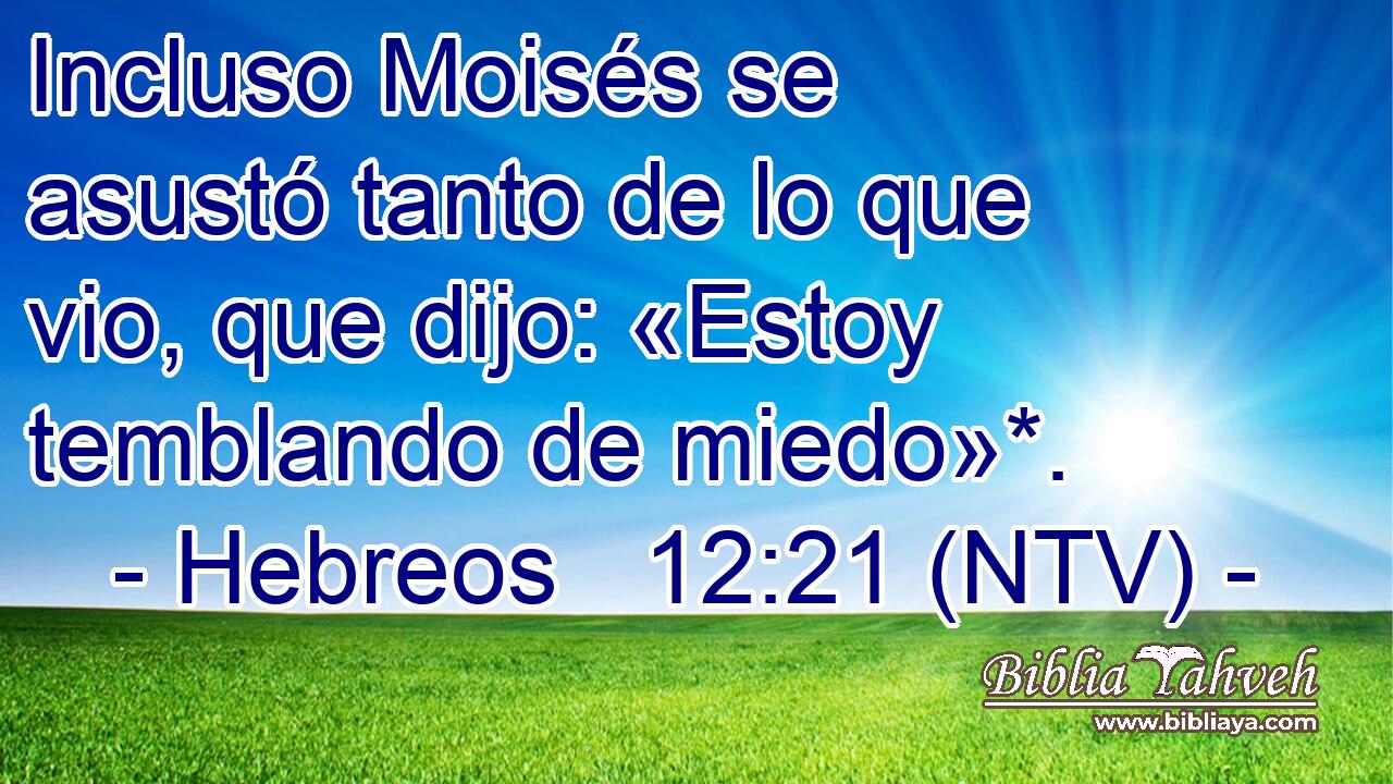 Incluso Moisés se asustó tanto de lo que vio, que dijo: «Estoy temblando de miedo»*.