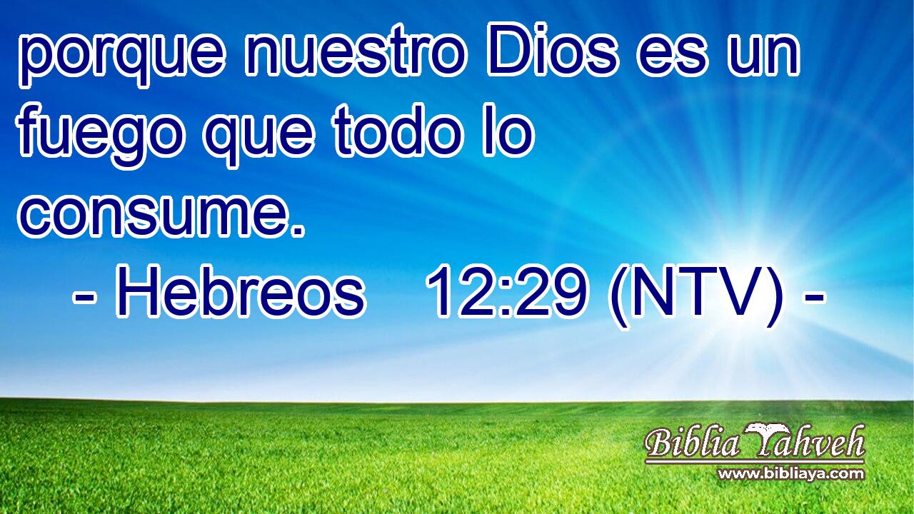 porque nuestro Dios es un fuego que todo lo consume.